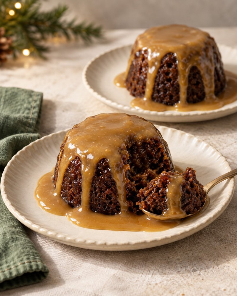 Sticky date puddings with tahini caramel