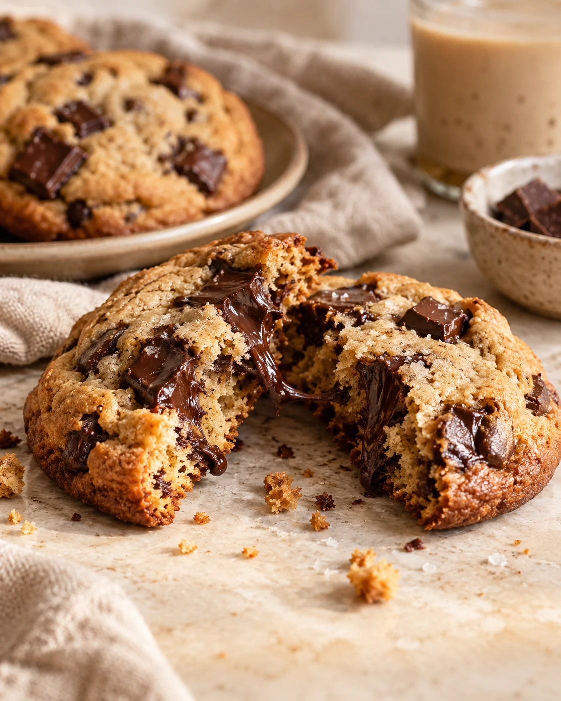 Cookies veganas con chocolate y sal