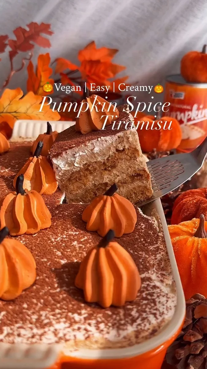 Tiramisú vegano de calabaza y especias