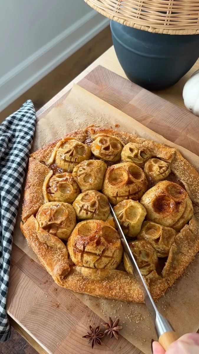 Galette vegana de manzana Jack Skellington