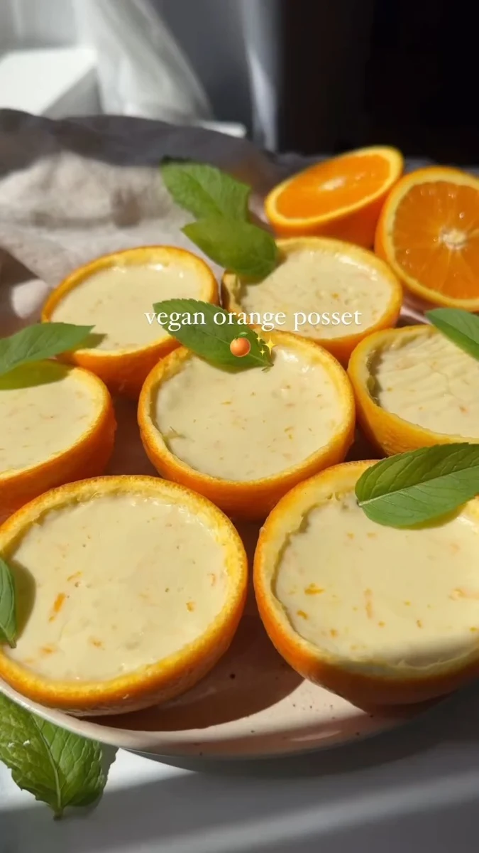 Posset vegano de naranja
